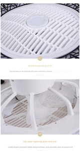 Nordic postmodern intelligent LED ceiling fan with lamp remote control bedroom decorative fan invisible silent ceiling fan lamp