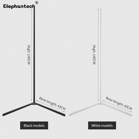 140CM Simple RGB wall corner Led RGB Floor Lamp bedroom app colorful floor lamp docking living room strip led atmosphere lamp