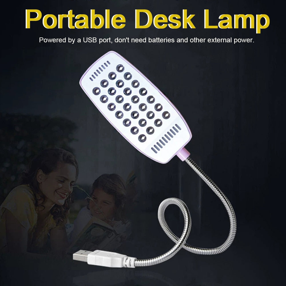 28 LEDs Super Bright Book Light DC5V USB Reading Night Lights Flexible Table Lamp  For Power Bank Laptop Notebook PC Computer