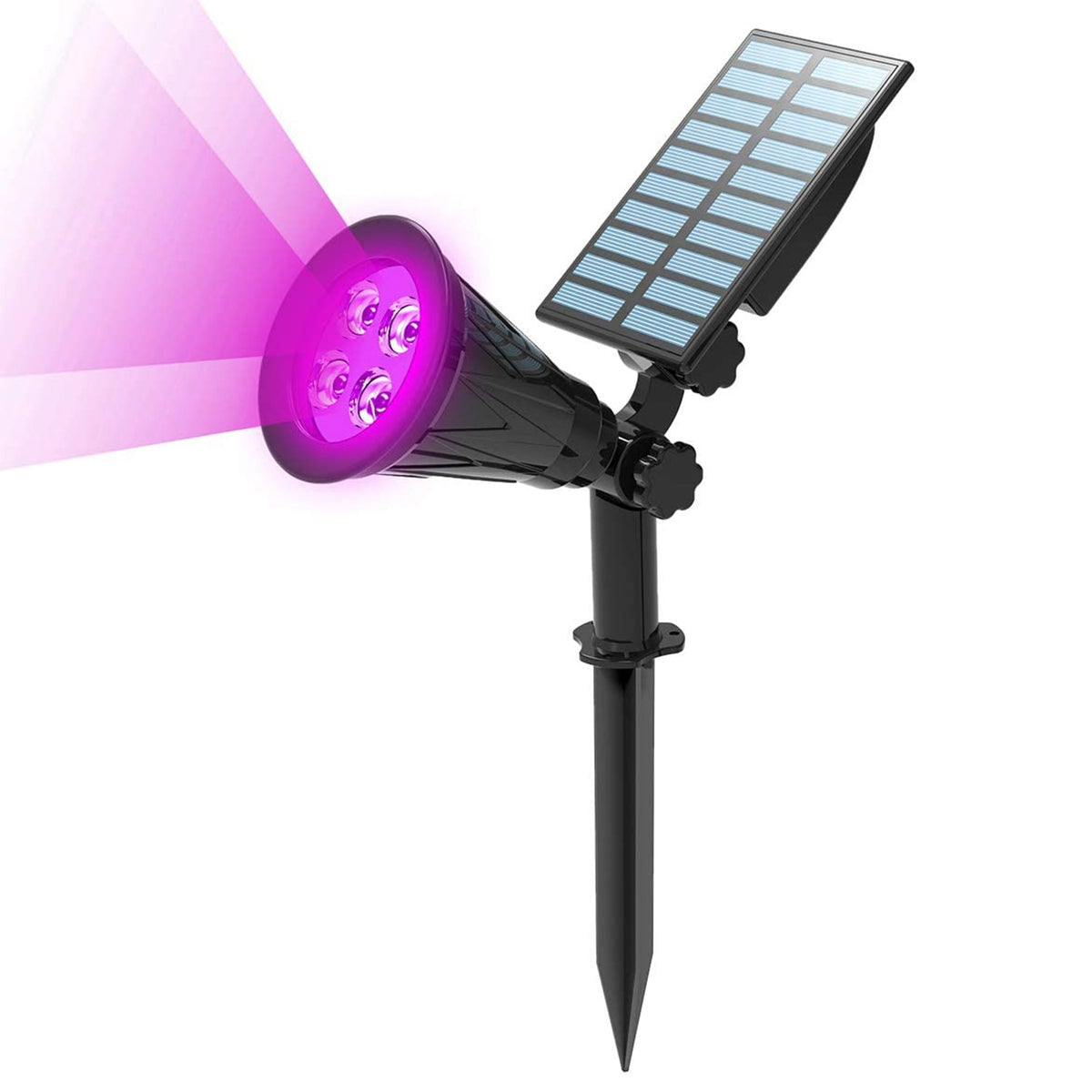 T-SUNRISE Solar Powered 4/7 LED Lamp Adjustable Solar Spotlight In-Ground IP65 Waterproof Landscape Wall Light Outdoor Lighting