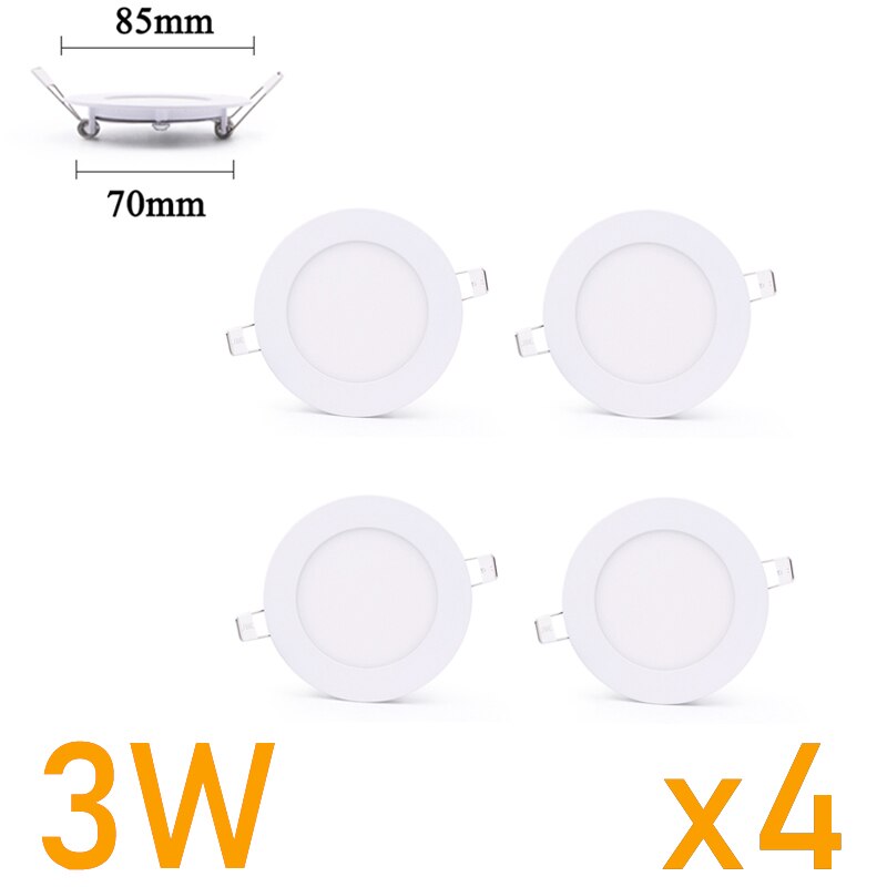 LED panel light Ultra thin Downlight lamp 3W 4W 6W 9W 12W 15W 18W 24W led ceiling recessed grid downlight slim round panel light