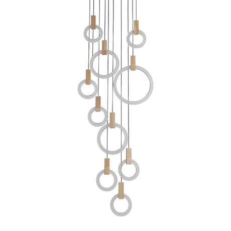 Modern LED chandelier Nordic living room ring hanging lights bedroom fixtures stair lighting home illumination long pendant lamp