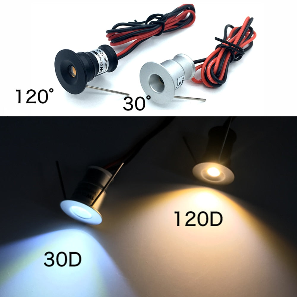 1W Mini LED Downlight 12V Dimmable Spotlight IP65 Staircase Cabinet Li ...