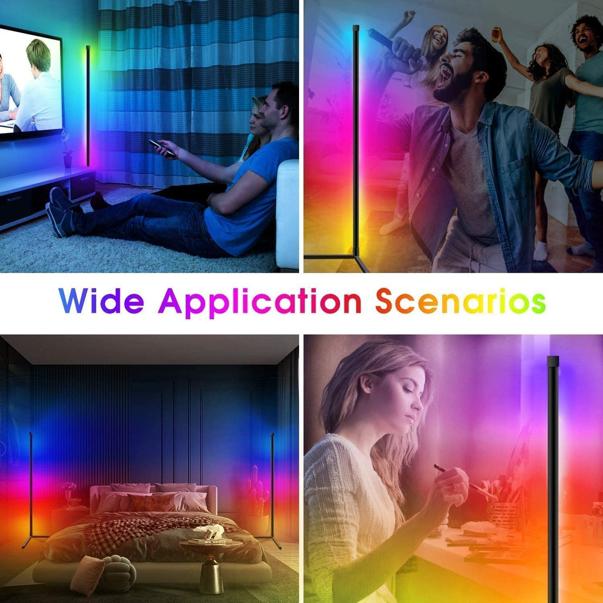 LED Floor Lamp Bedroom Stand Light RGB Floor Lampshade Living Rom Decor Indoor Standing Lamp For Home Decoration