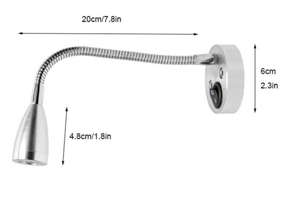 DC12Volt RV Boat LED Reading Light, Wall Lamp for Truck Motorhome Yachts Cabin Bedside, Camper Van Caravan Boat RV Lighting