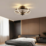 20 Inch LED Ceiling Fan Light Modern Cage Chandelier 3 Speed Setting with Remote and APP Control Function for Bedroom