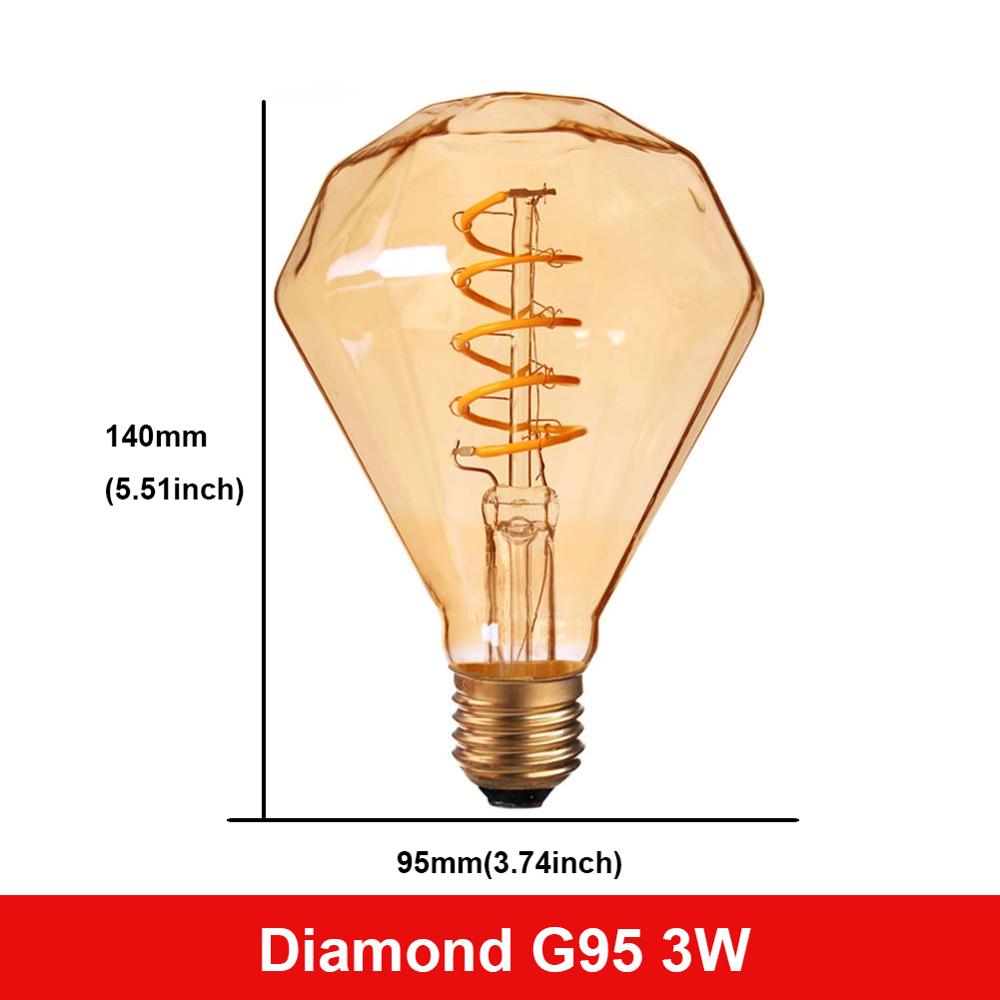 E27 LED Bulb 220V Dimmable Vintage Spiral LED Filament Light Bulb A19 4W Retro Incandescent Decoration Led Lighting Lamp Ampoule
