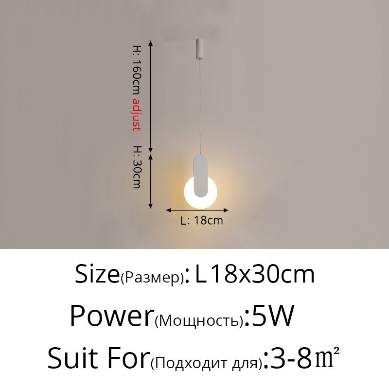 Novelty Nordic Led Pendant Lights For Living Room Bedroom Bedside Bar Wall Decor Lighting Geometry Hanging Lamps Kitchen Fixture