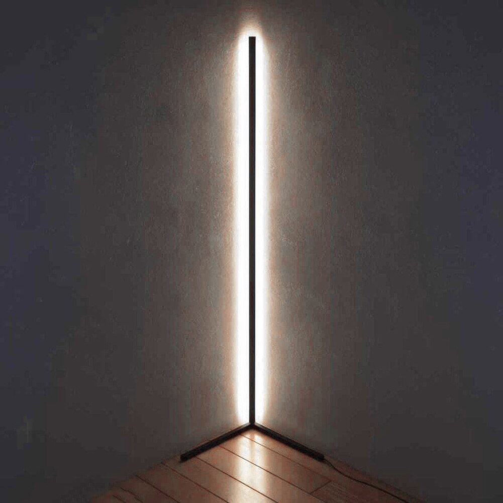 Nordic LED Floor Lamp Modern Simple Warm White Corner Rod Light for Living Room Bedroom Interior Atmosphere Standing Indoor