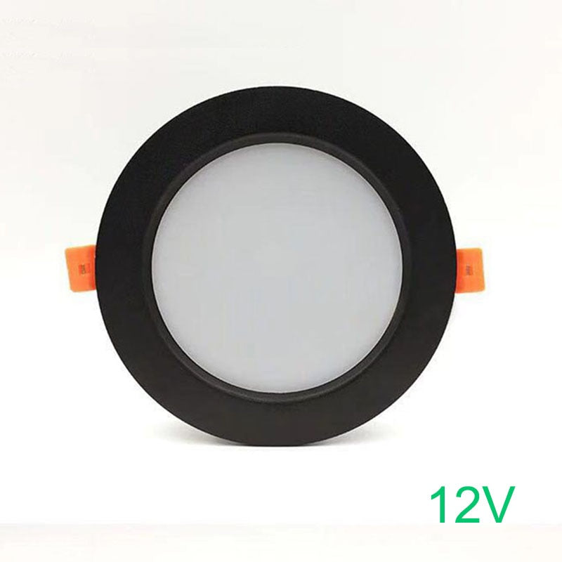 DC 12V LED downlight ceiling light spotlight 3W 7W 9W 12W recessed grille ultra-thin downlight round black white