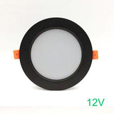 DC 12V LED downlight ceiling light spotlight 3W 7W 9W 12W recessed grille ultra-thin downlight round black white