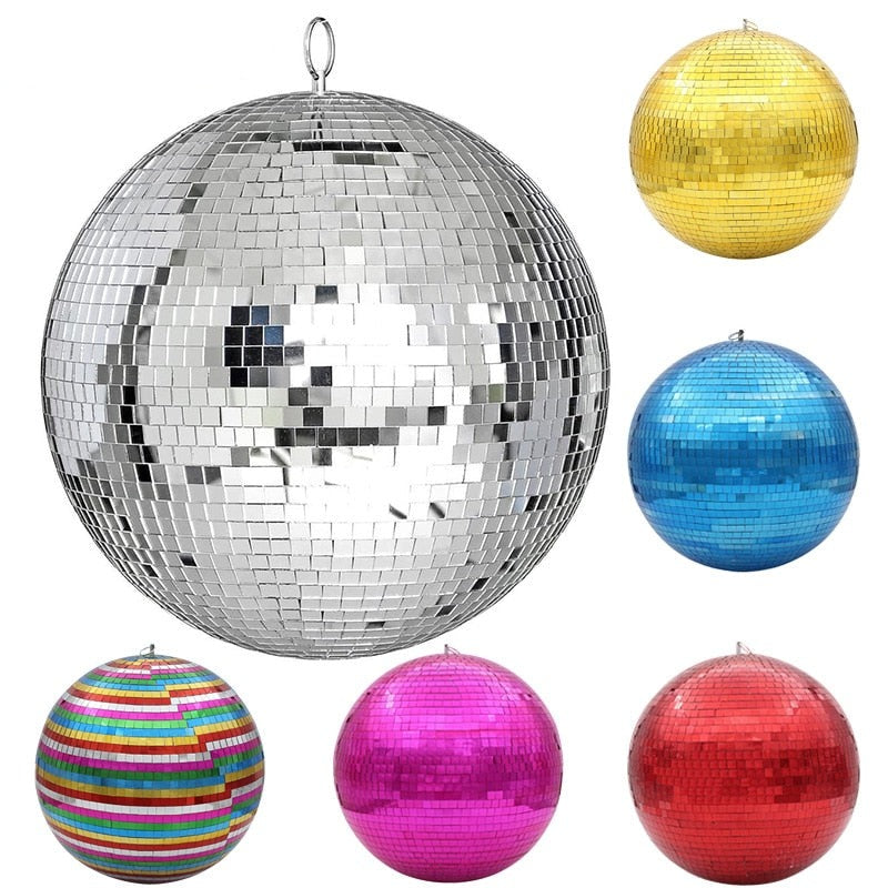 Mirror disco ball stage light rotating glass ball big Party Decorations dj lighting reflection colorful mirror ball
