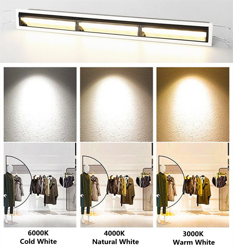 Dimmable LED Ceiling Spot Lights LED Downlights 10W20W30W COB Recessed Square AC85V~265V LED Strip Lights Indoor Lighting