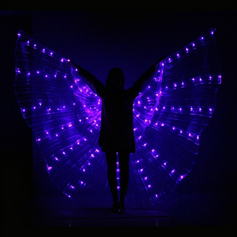  Rainbow Color Alas Angle Led Wings Adult Led Costume Circus Led Light Luminous Costumes Party Show Isis Wings Dancewear