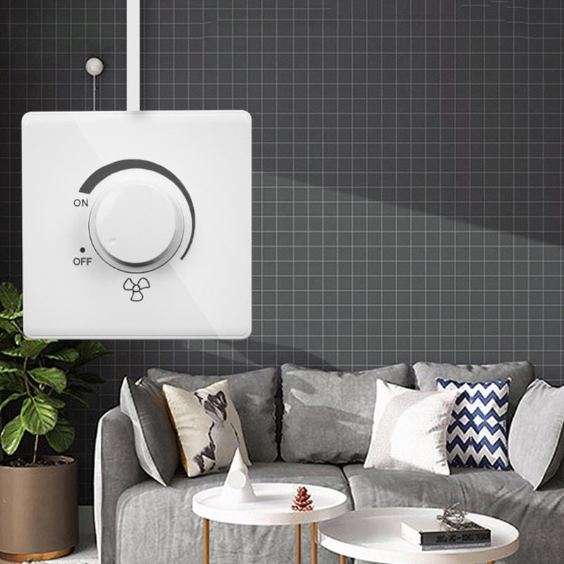 86 Type Ceiling Fan Adjustment Step less Speed Controller Wall Switch 220V 10A for 15-300W Dimmer