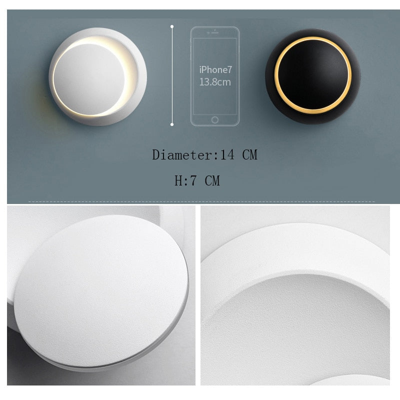 Creative 6W Led Wall Light 360 Degree Rotatable Bedroom Bedside Lamp for Home Living Room Loft Sconce Modern Indoor Decoration