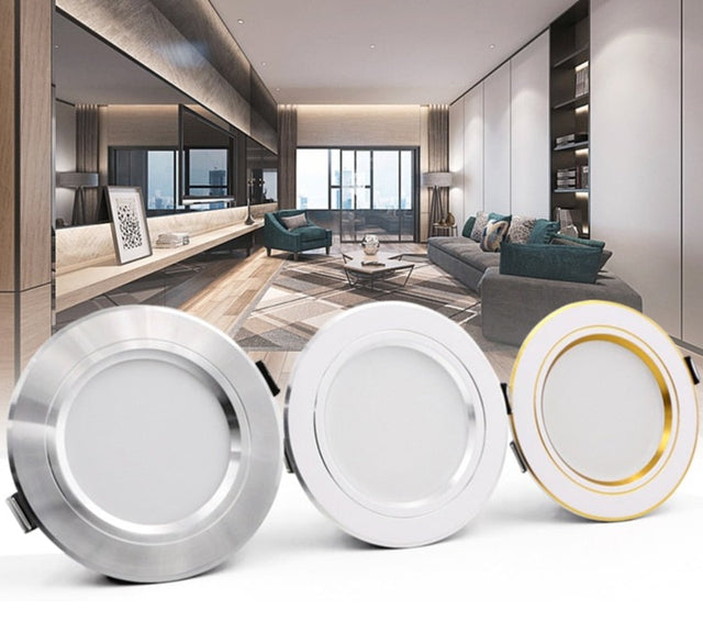 LED Downlight Ceiling 5W 9W 12W 15W 18W led Ceiling lamp Gold/Silver/White Body AC 220V 230V 240V led light
