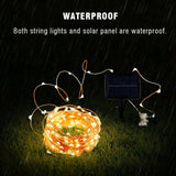D2 Solar String Fairy LED  Lights 12m 100LED / 5M 50 Outdoor Waterproof Garland Solar Power Lamp Christmas For Garden Decoration