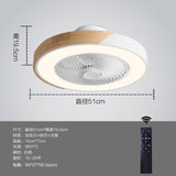 Intelligent ceiling fan with light, used for kitchen, dining room and bedroom decoration, 50cm silent invisible fan