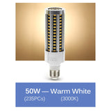 High Quality LED Bulb Whole Body Metal Hight Brightness E27 LED Corn Lamp AC85-265V 20W 35W 50W 100W LED Commercial Lighting