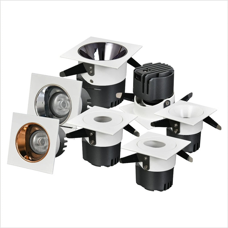 Honeycomb Nest Anti Glare Lens COB Recessed Downlight 9W 15W 24W Square LED Ceiling Spot Light 24° Pic Background Lighting