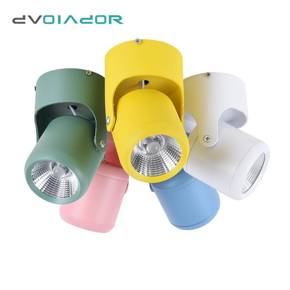 Indoor Led Light Lamp Surface Mounted Ceiling Lighting Marcaron Simple COB Downlight Angle Adjustable Living Room Bedroom Lamp