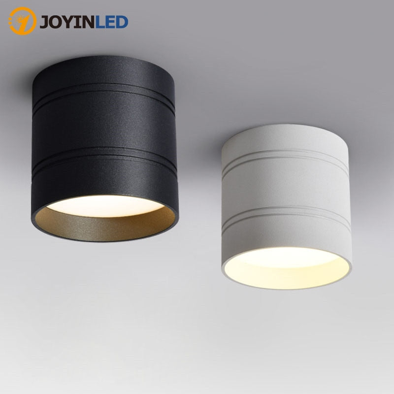JOYINLED Surface Mounted Dimmable Round LED COB Downlight 6W 9W 12W 15W 20W LED Spot Light Decoration Ceiling Lamp AC85- 265V