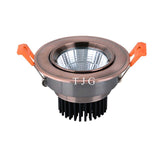 LED Bronze Copper Dimmable COB downlight 3W 5W 7W 10W 12W Ceiling Lamp Recessed Spotlight Lamp Indoor light AC110V 220V