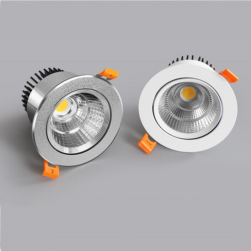 LED COB Downlight 18W 20W Dimmable Silver Recessed Spot Light 60° 110V ...