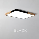 LED Ceiling Light Modern Nordic Round Lamp Wooden Home Living Room Bedroom Study Surface Mounted Lighting Fixture Remote Control