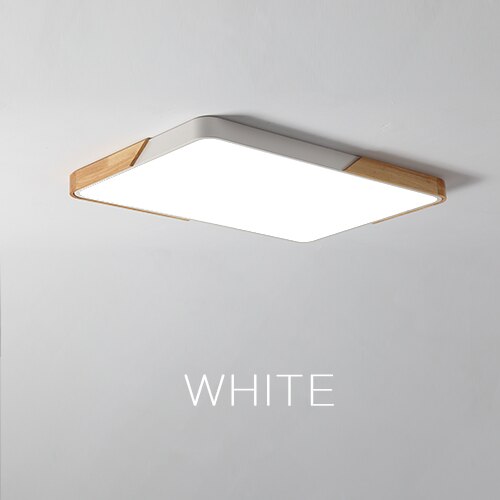 LED Ceiling Light Modern Nordic Round Lamp Wooden Home Living Room Bedroom Study Surface Mounted Lighting Fixture Remote Control