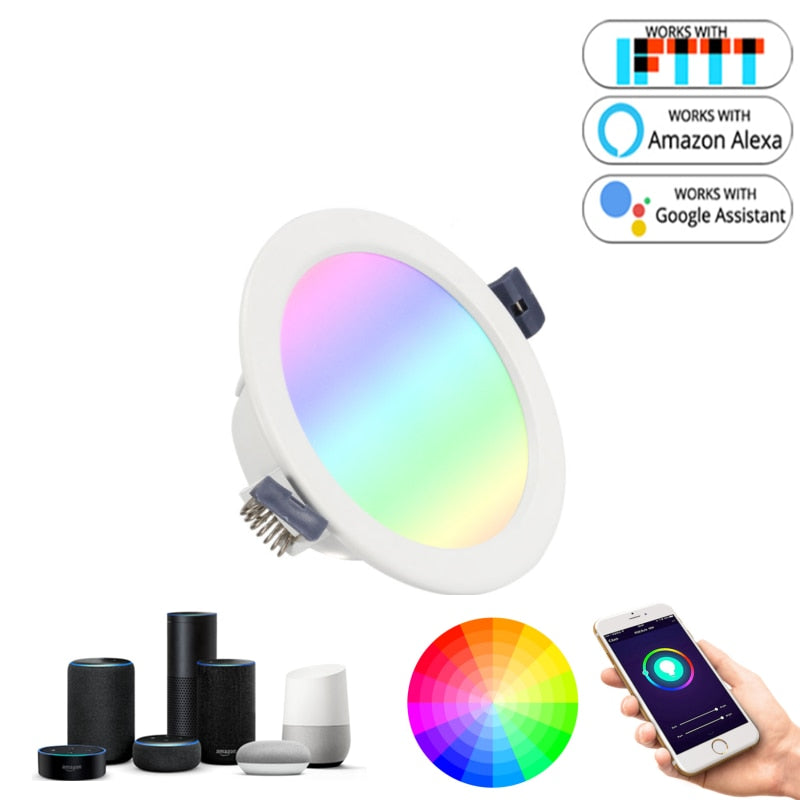 LED Down Light WiFi Smart Life Ceiling Downlight APP RGB Warm Cool Changing Color With 5W 7W 9W Google Home