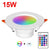 LED Downlight 10W 15W RGB Ceiling Recessed Lamp Dimmable RGBW RGBWW 16 Colors Changeable Spot Light 85-265V 24key Remote Control