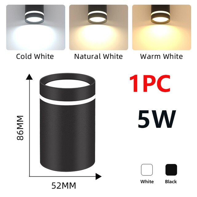 LED Downlight 220V Surface Mounted Spot Lamp 5W 10W 15W LED Spotlights Home Decor Lighting Fixture for Kitchen Store Living Room