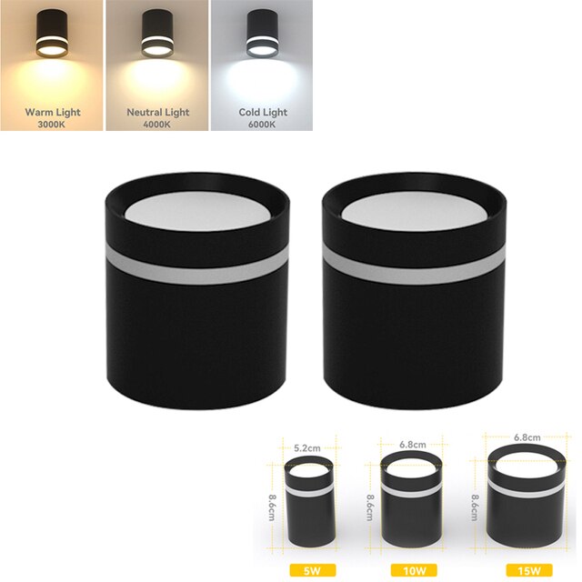 LED Downlight 220v Spot Led Ceiling 5W 10W 15W Surface Mounted Ceiling Spots Lamp Indoor Spotlight For Home Room Kitchen Store