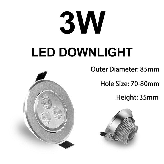 LED Downlight 3W 5W 7W 9W 12W 18W Colorful Red Green Blue Yellow Golden Ceiling Spot Lamp AC85-265V for Hallway Wall Lights