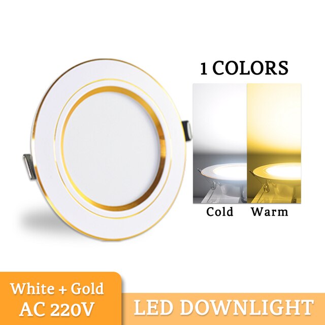 LED Downlight 3W 5W 9W 12W 15W 18W AC220V 240V downlight gold Silver White Ultra Thin Aluminum Round Recessed LED Spot Lighting