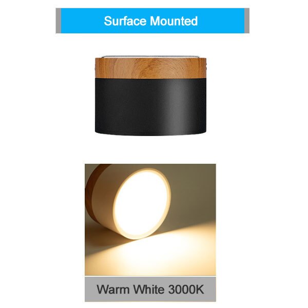 LED Downlight Dimmable 5W 7W 9W12W15W 18W Nordic Wood Modern Surface Mounted Ceiling Light Spotlight Interior Decoration Lamp