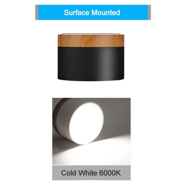 LED Downlight Dimmable 5W 7W 9W12W15W 18W Nordic Wood Modern Surface M ...