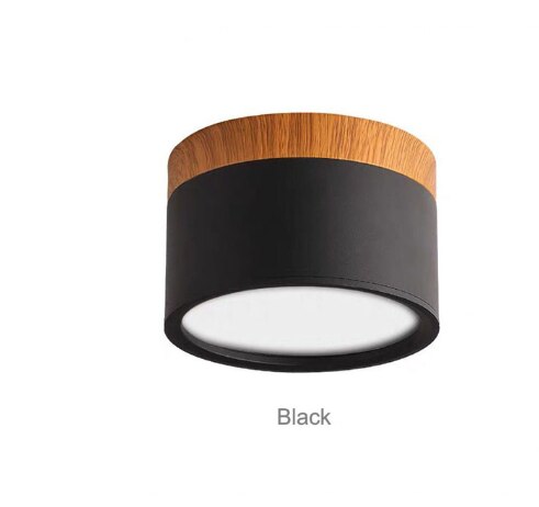 LED Downlight Dimmable 5W 7W 9W12W15W Nordic Wood Modern Led Surface Mounted Ceiling Light Spotlight, Interior Decoration 220v