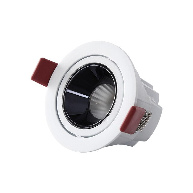 LED Downlight Dimmable Angle Adjustable Anti-glare Embedded 5w 7W 12W 15w 20w 85-265V COB Ceiling Kitchen Living Room Interior