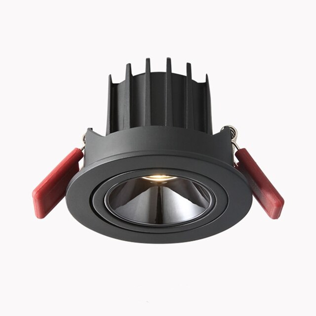 LED Downlight Dimmable Angle Adjustable Anti-glare Embedded 5w 7W 12W 15w 20w 85-265V COB Ceiling Kitchen Living Room Interior