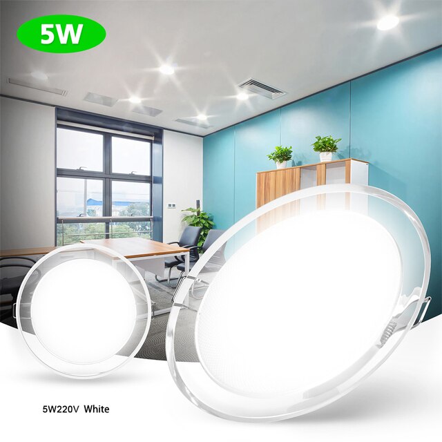 LED Downlight Recessed Down Light Ceiling Lamp Three Colors Dimming Indoor Living Room Spotlight Lighting