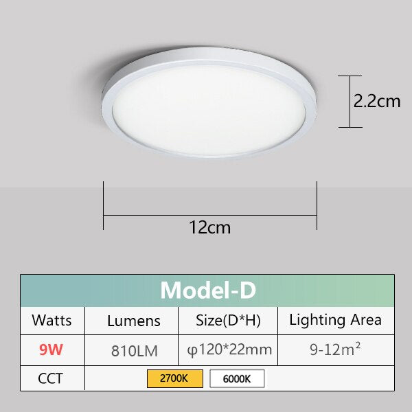 LED Panel Lamp Natural light 48W 36W 24W 18W 13W 6W LED Ceiling Light AC85-265V Modern Surface Mounted lighting For Home Bedroom