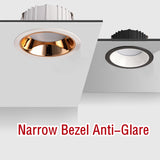 LED Recessed Spot Light Gold/Silver Narrow Border Downlight Living Room Spotlight 7.5CM Hole  Minimalist Bedroom Light