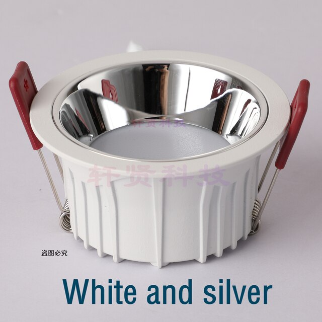 LED Recessed Spot Light Gold/Silver Narrow Border Downlight Living Room Spotlight 7.5CM Hole  Minimalist Bedroom Light