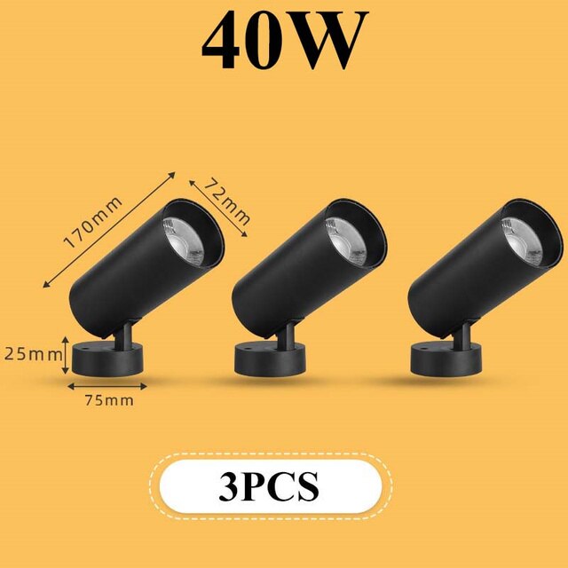 LED Spotlights 220v Ceiling Spot Led Light 7/10/15/40W COB Track Lamp Fixture Leds Downlight Foldable Home Shop Lighting Systems