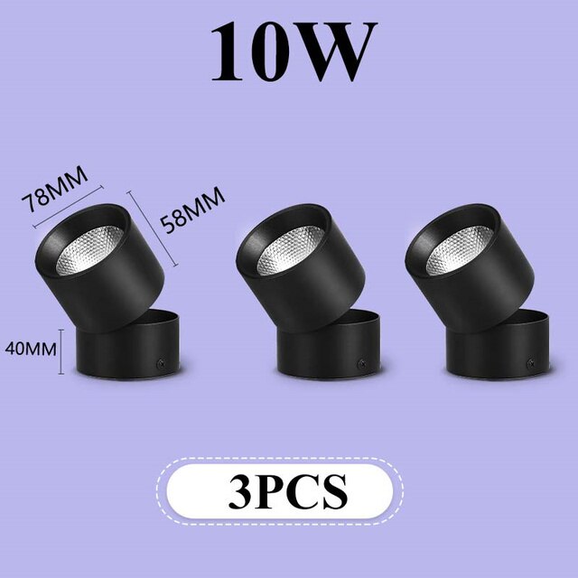 LED Spotlights 220v Ceiling Spot Led Light 7/10/15/40W COB Track Lamp Fixture Leds Downlight Foldable Home Shop Lighting Systems