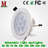 LED high-power downlight 3w5w7w9w12w15w18w21w24w dimmable spotlight ac85-265v