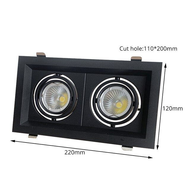 LEDIARY 85-265V 5W/10W/15W LED COB Downlight Black  Aluminum Housing High Lumen Recessed Dimmable 75mm 95mm Hole Spot Lamp